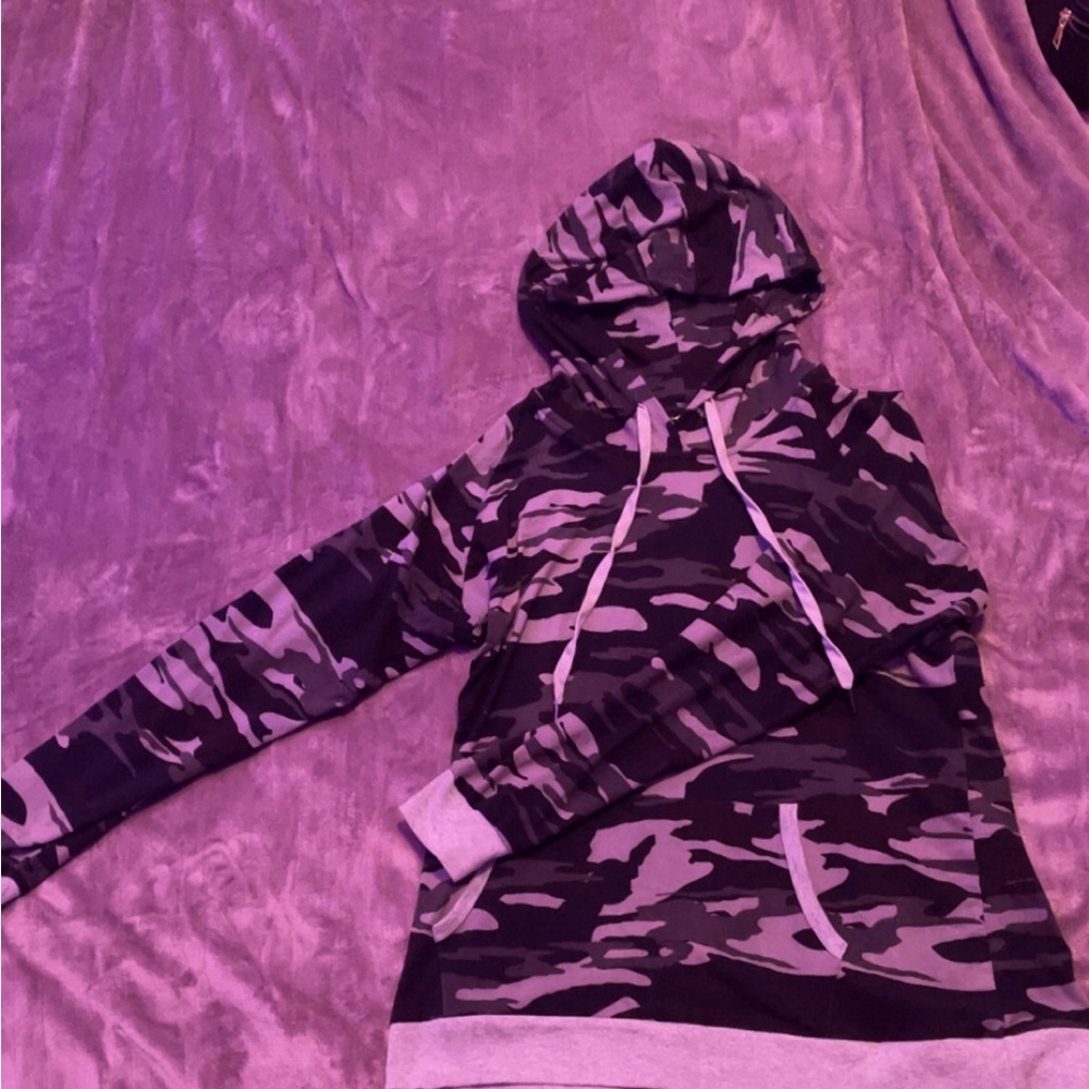 Camouflage Hoodie with Gray Accents